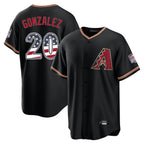 A.Diamondbacks #20 Luis Gonzalez Player Black USA 250 Fourth of July Game Home Gdoa Stitched Jerseys
