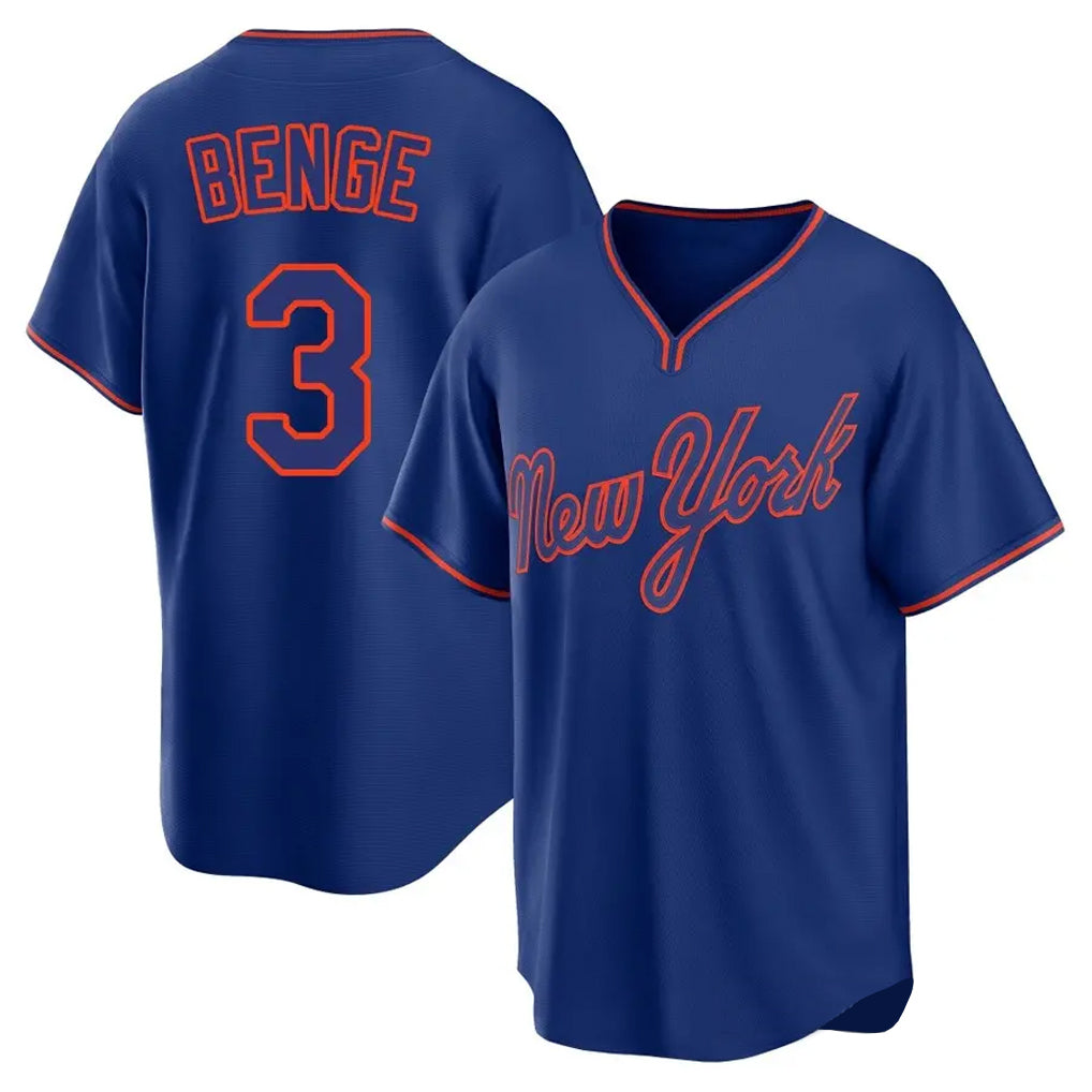 NY.Mets #3 Carson Benge Player Royal T-shirt Home Game Fdoa Stitched Jerseys