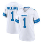 D.Lions #1 Jameson Williams Player White Alternate Home Game Gdoa Stitched Jerseys