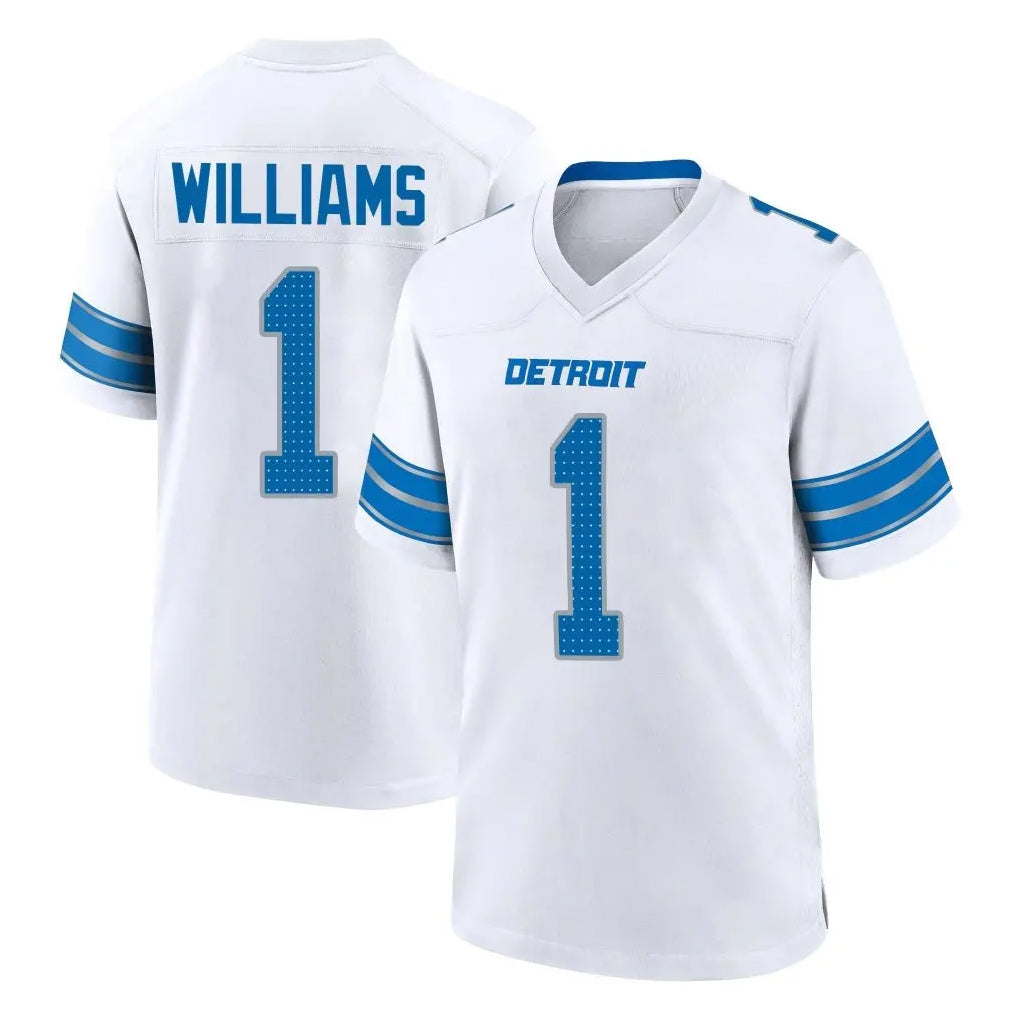 D.Lions #1 Jameson Williams Player White Alternate Home Game Gdoa Stitched Jerseys