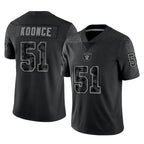 LV.Raiders #51 Malcolm Koonce Player Black Reflective Limited Game Gdoa Stitched Jerseys