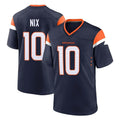 D.Broncos #10 Bo Nix Player Navy Home Game Gdoa Stitched Jerseys