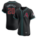 A.Diamondbacks #20 Luis Gonzalez Player Black Limited Elite Home Game Gdoa Stitched Jerseys