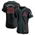 A.Diamondbacks #20 Luis Gonzalez Player Black Limited Elite Home Game Gdoa Stitched Jerseys