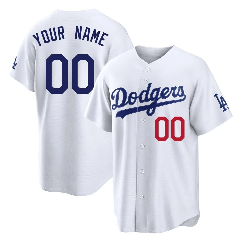 Custom LA.Dodgers White Home Game Any Name & Number Gdoa Stitched Jerseys