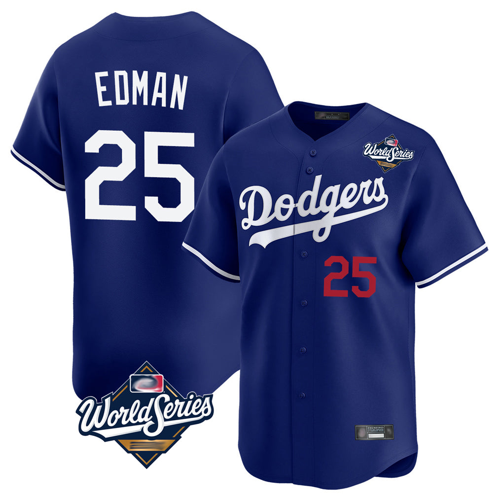 LA.Dodgers #25 Tommy Edman Player Royal World Series Limited Home Fdoa Stitched Jerseys