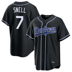 LA.Dodgers #7 Blake Snell Player Black Carbon Limited Home Fdoa Stitched Jerseys