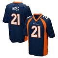 D.Broncos #21 Riley Moss Player Navy Game Gdoa Stitched Jerseys