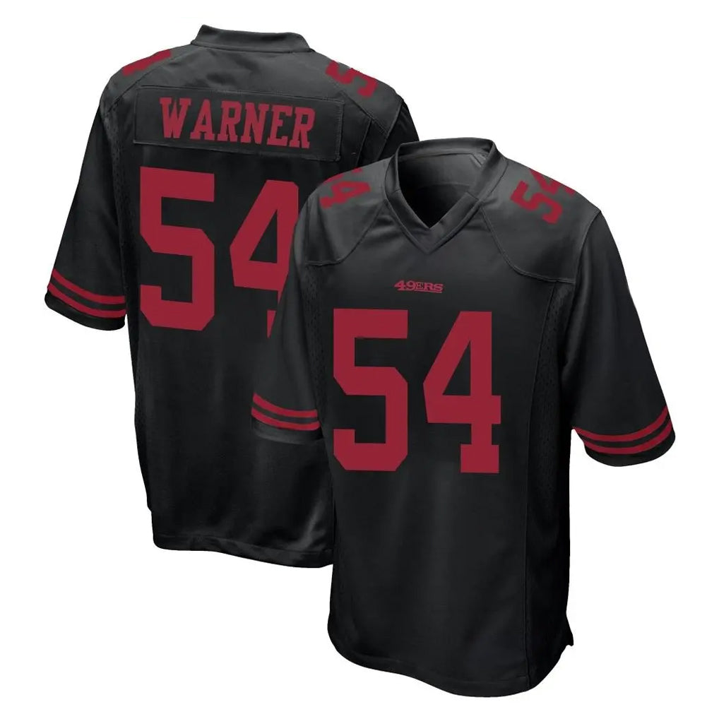 SF.49ers #54 Fred Warner Player Black Alternate Home Game Gdoa Stitched Jerseys