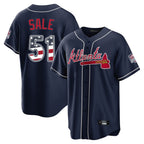 A.Braves #51 Chris Sale Player Navy USA 250 Fourth Of July Limited Home Game Gdoa250Ys Stitched Jerseys