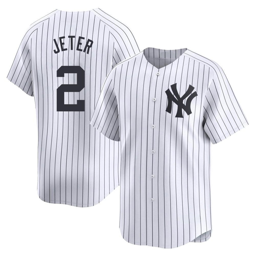 NY.Yankees #2 Derek Jeter Player White Limited Home Fdoa Stitched Jerseys