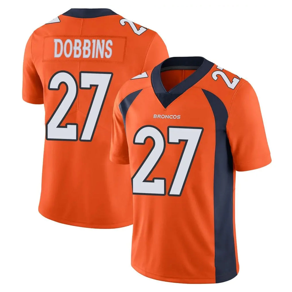 D.Broncos #27 J.K. Dobbins Player Orange Color Vapor Untouchable Limited Game Gdoa Stitched Jerseys