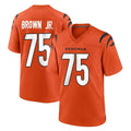 C.Bengals #75 Orlando Brown Jr. Player Orange Home Game Gdoa Stitched Jerseys