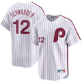 P.Phillies #12 Kyle Schwarber Player White Cooperstown Collection Limited Home Fdoa Stitched Jerseys