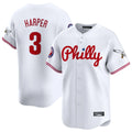 P.Phillies #3 Bryce Harper Player White Phillies & Eagles Vapor Premier Limited Fdoa Stitched Jerseys