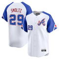 A.Braves #29 John Smoltz Player White City Connect Limited Home Game Gdoa Stitched Jerseys