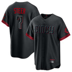 C.Reds #7 Spencer Steer Player Black City Connect Home Game Gdoa Stitched Jerseys