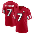 SF.49ers #7 De'Zhaun Stribling Player Red 80th Game Home Gdoa Stitched Jerseys