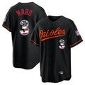 B.Orioles #3 Taylor Ward Player Black USA 250 Fourth of July Home Game Gdoa Stitched Jerseys