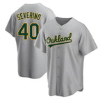 Athletics #40 Luis Severino player Gray Replica Road Stitched Jersey