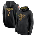 A.Falcons #7 Bijan Robinson Player Black Salute to Service Pullover Hoodies Gdoa Stitched Jerseys