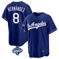 LA.Dodgers #8 Enrique Hern¨¢ndez Player Royal World Series Meet Game Fdoa Stitched Jerseys
