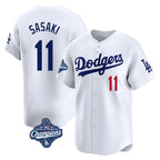 LA.Dodgers #11 Roki Sasaki Player White World Series Meet Limited Home Fdoa Stitched Jerseys