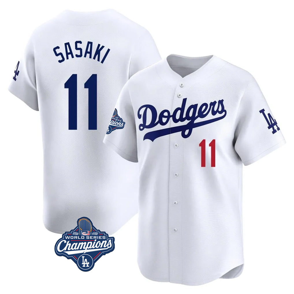LA.Dodgers #11 Roki Sasaki Player White World Series Meet Limited Home Fdoa Stitched Jerseys