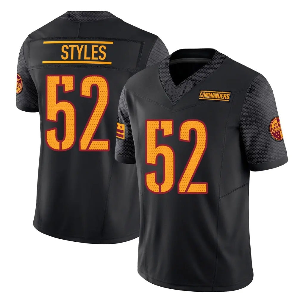 W.Commanders #52 Sonny Styles Player Black Limited Vapor F.U.S.E. Home Game Gdoa Stitched Jerseys