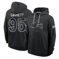 LA.Rams #95 Myles Garrett Player 2026 Black Logo Pullover Hoodies Limited Game Gdoa Stitched Jerseys