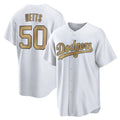 LA.Dodgers #50 Mookie Betts Player Gold Collection Limited Home Fdoa Stitched Jerseys