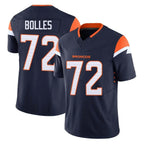 D.Broncos #72 Garett Bolles Player Navy Limited Vapor F.U.S.E. Home Game Gdoa Stitched Jerseys