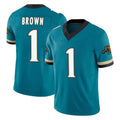 J.Jaguars #1 Montaric Brown Player Teal Prowler Throwback Vapor F.U.S.E. Limited Home Game Gdoa Stitched Jerseys