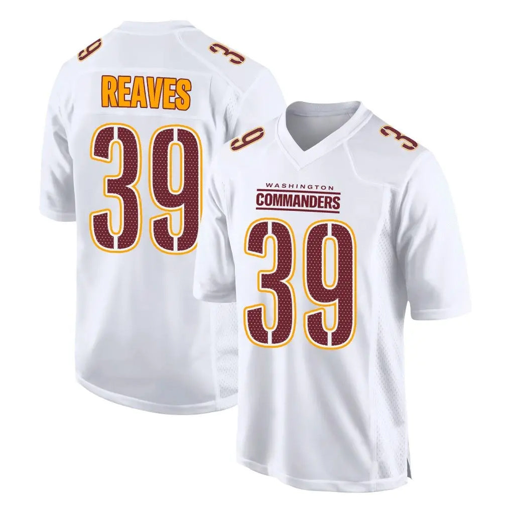 W.Commanders #39 Jeremy Reaves Player White Tundra Fashion Home Game Gdoa Stitched Jerseys