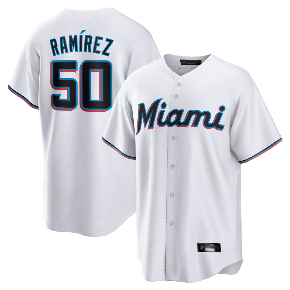 M.Marlins #50 Agustin Ramirez Player White  Home Game Fdoa Stitched Jerseys