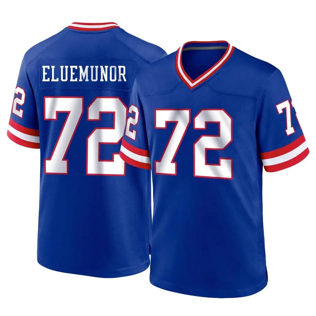 NY.Giants #72 Jermaine Eluemunor Player Royal Classic Home Game Gdoa Stitched Jerseys