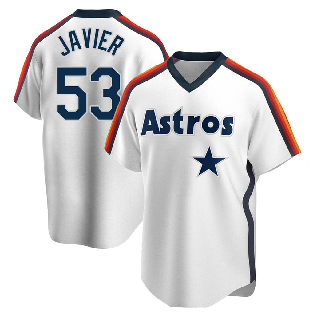 H.Astros #53 Cristian Javier Player White Cooperstown Collection T-shirt Gdoa Stitched Jerseys