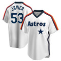 H.Astros #53 Cristian Javier Player White Cooperstown Collection T-shirt Gdoa Stitched Jerseys