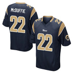 LA.Rams #22 Trent McDuffie Player Navy Home Game Gdoa Stitched Jerseys