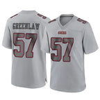 SF.49ers #57 Dre Greenlaw Player Gray Atmosphere Fashion Home Game Gdoa Stitched Jerseys