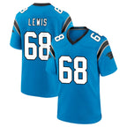 C.Panthers #68 Damien Lewis Player Blue Home Game Gdoa Stitched Jerseys