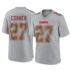KC.Chiefs #27 Chamarri Conner Player Gray Atmosphere Fashion Game Stitched Jerseys