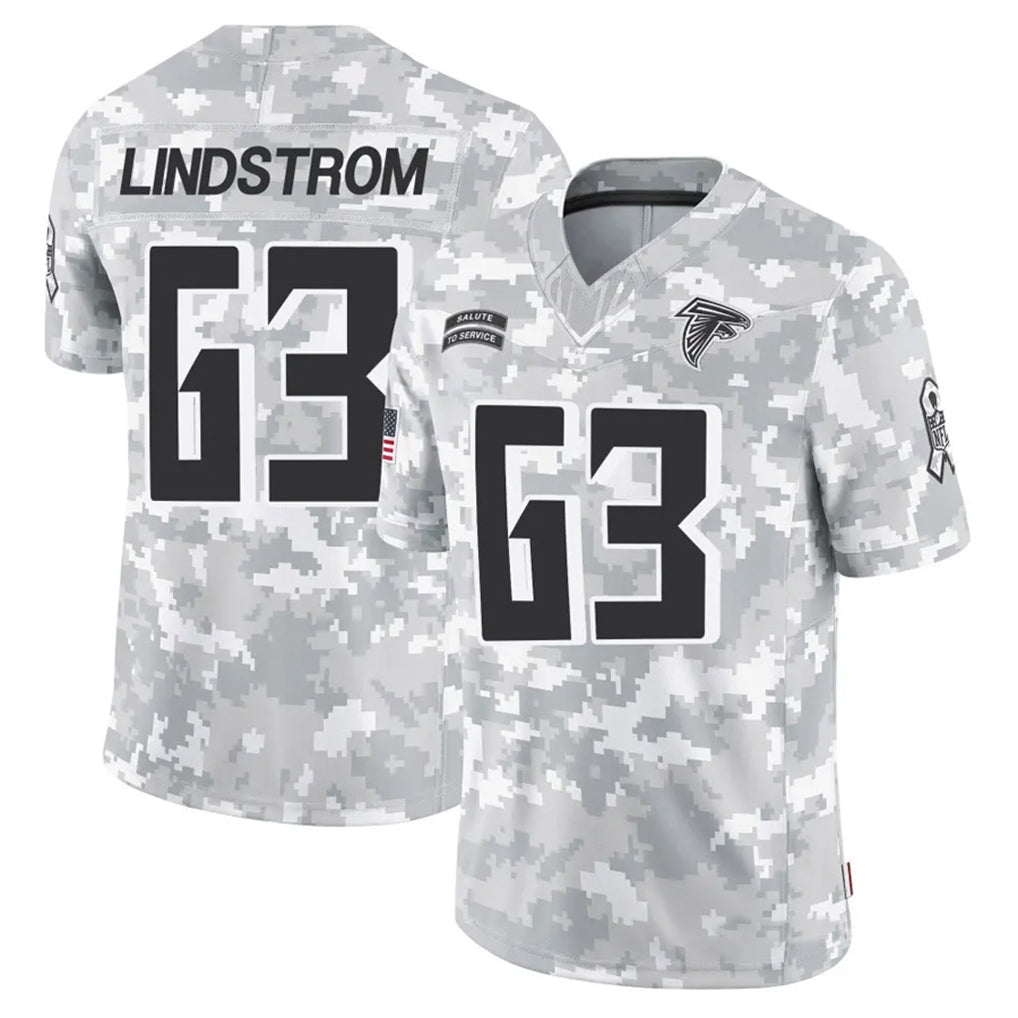 A.Falcons #63 Chris Lindstrom Player Arctic Camo Salute to Service Limited Gdoa Stitched Jerseys