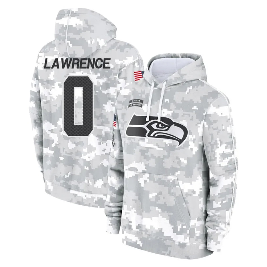 S.Seahawks #0 DeMarcus Lawrence Player Arctic Camo Limited Salute to Service Pullover Hoodies Game Gdoa Stitched Jerseys