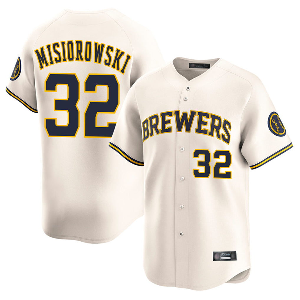 M.Brewers #32 Jacob Misiorowski Player Cream Home Limited Game Fdoa Stitched Jerseys