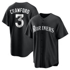 S.Mariners #3 J.P. Crawford Player Black Home Limited Fdoa Stitched Jerseys