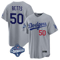 LA.Dodgers #50 Mookie Betts Player Gray World Series Meet Game Home Fdoa Stitched Jerseys