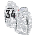 D.Broncos #34 JL Skinner Player Arctic Camo Salute to Service Hoodies Limited Game Gdoa Stitched Jerseys