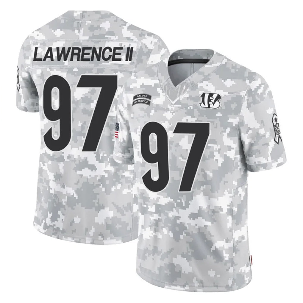 C.Bengals #97 Dexter Lawrence II Player Arctic Camo Salute to Service Limited Gdoa Stitched Jerseys