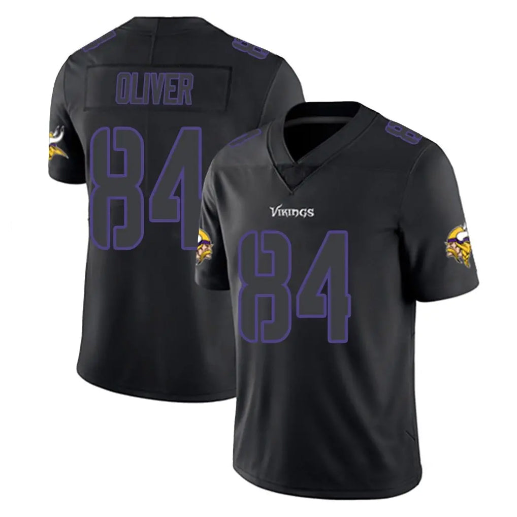 M.Vikings #84 Josh Oliver Player Black Impact LImited Home Game Gdoa Stitched Jerseys